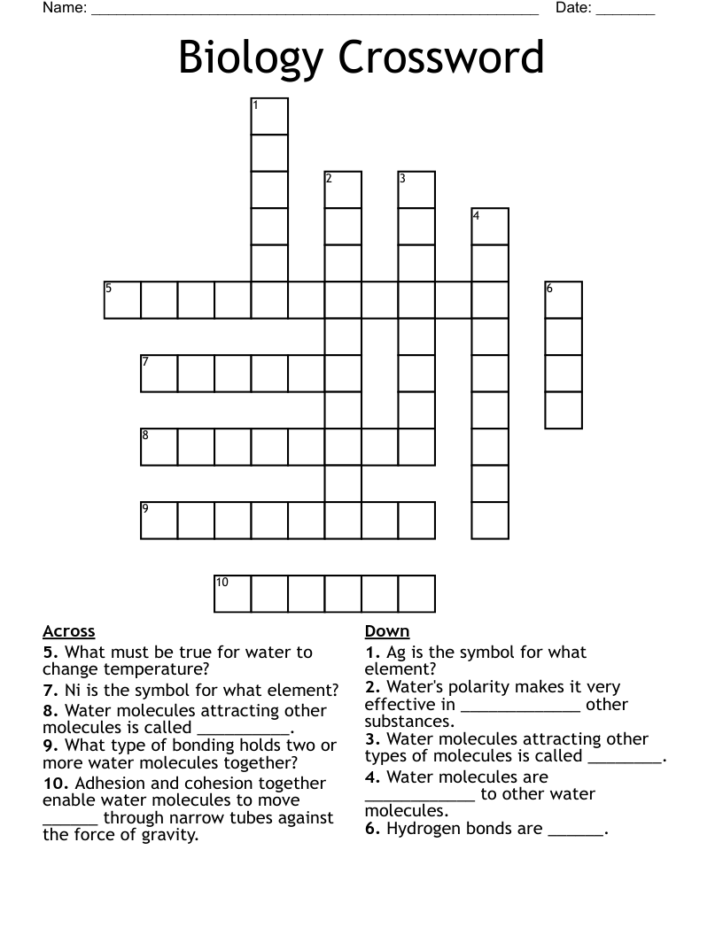 Biology Crossword