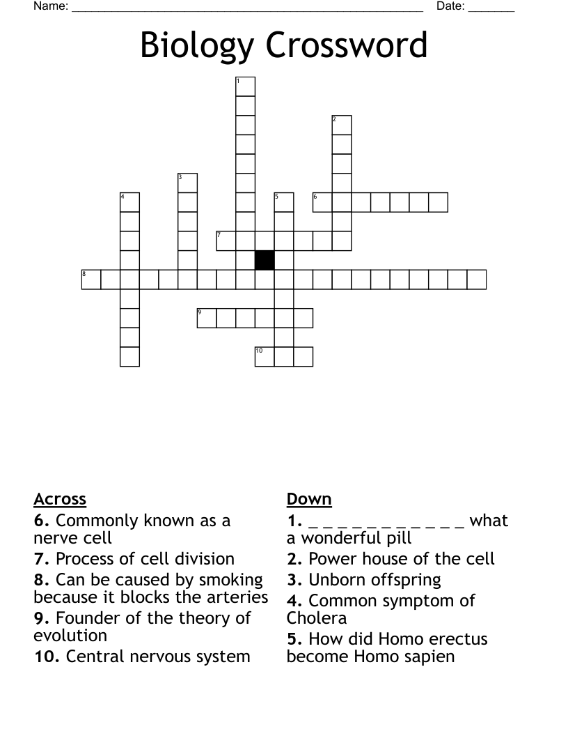 Biology Crossword Puzzle