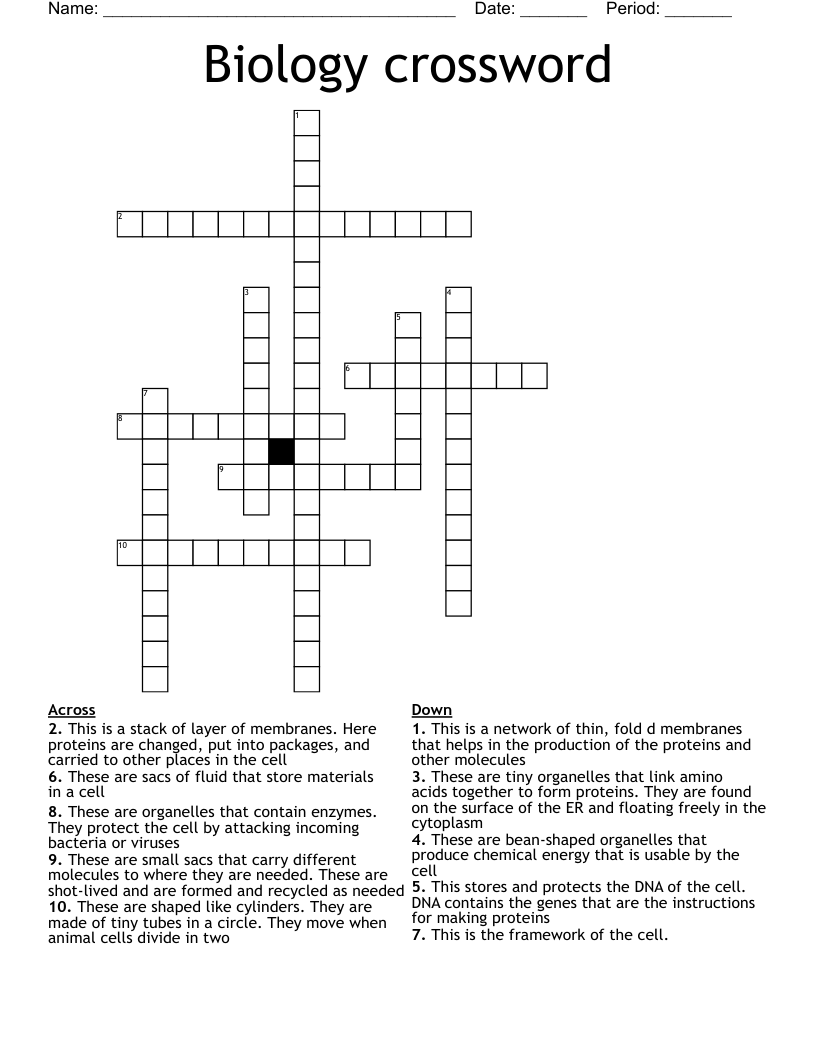 Biology crossword 