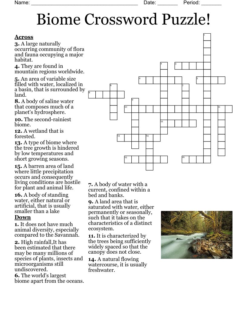 The Biom Facts Crossword WordMint