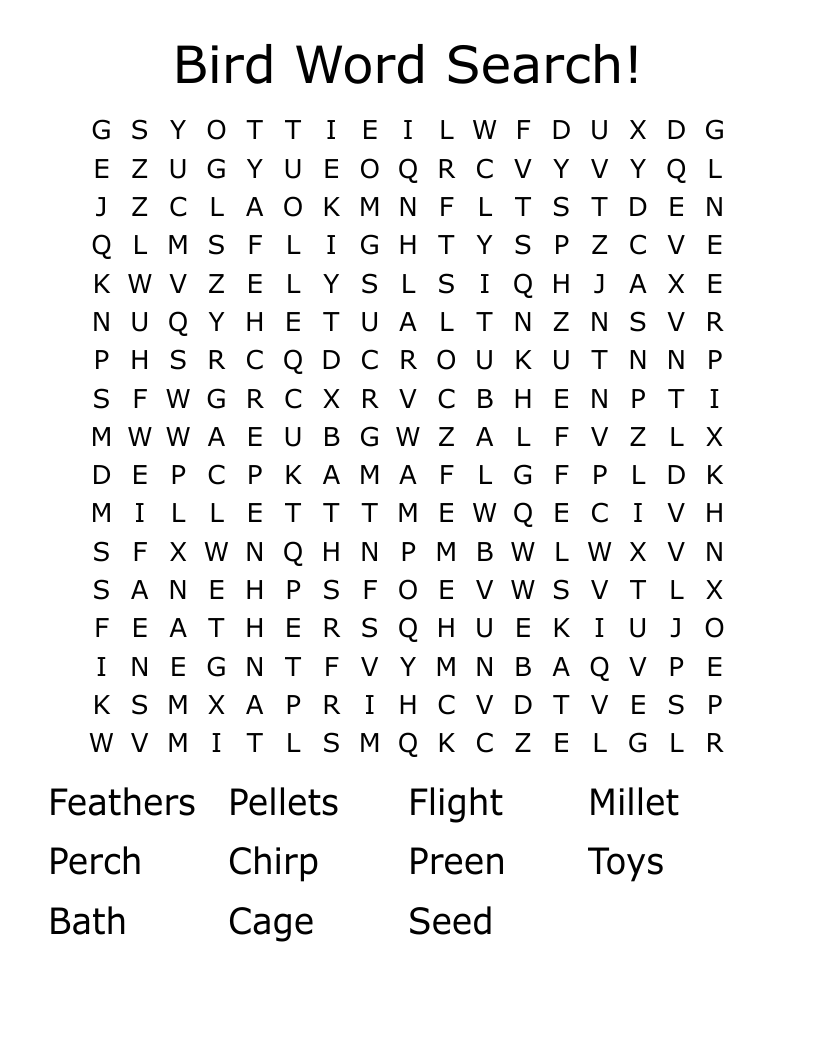 Bird Word Search!