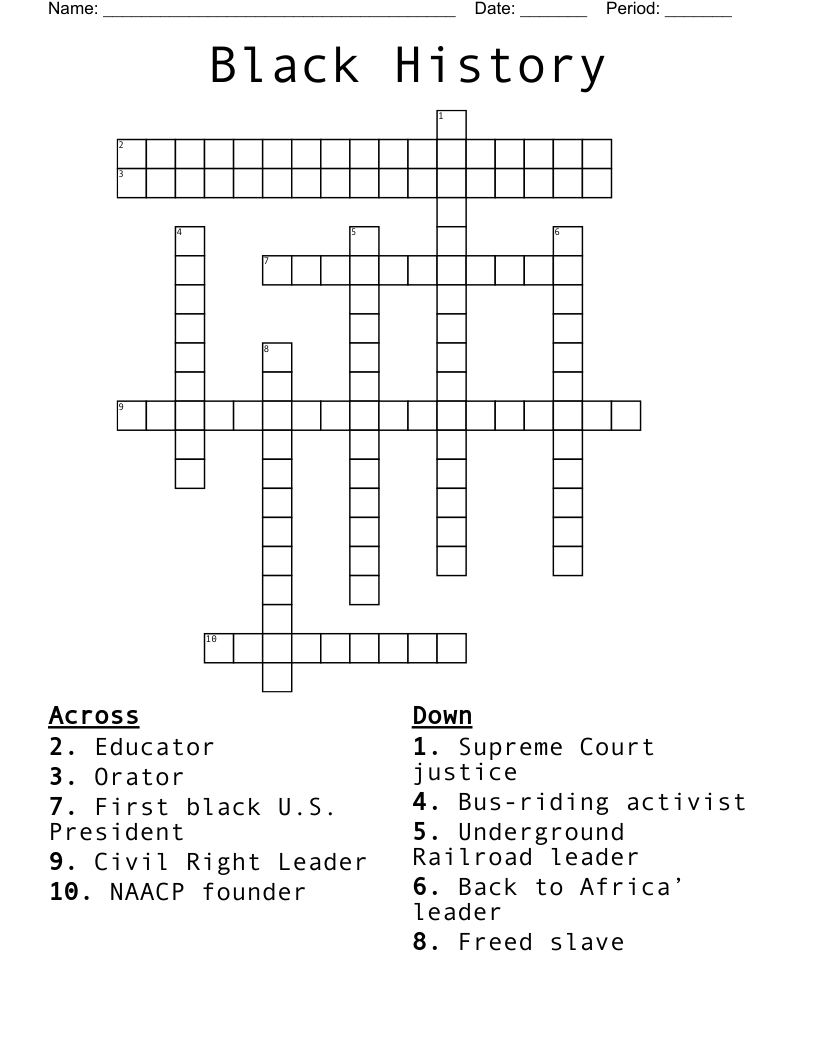 BLACK HISTORY Word Search WordMint