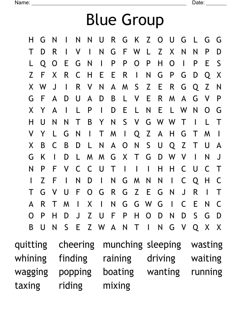 Blue Group Word Search