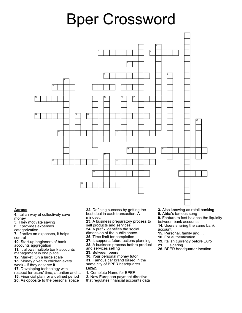 Bper Crossword