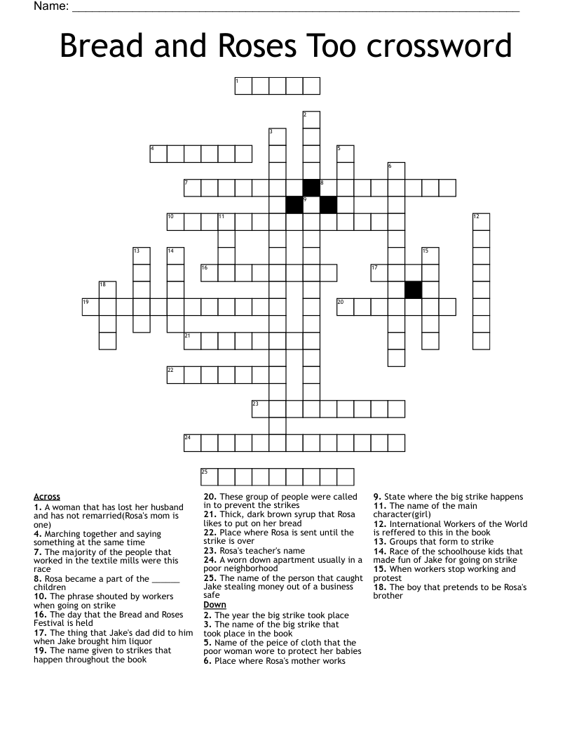 Bread and Roses Too crossword