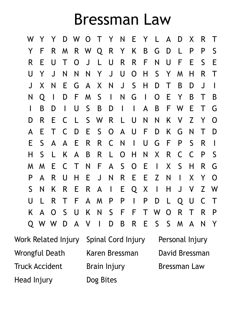 Bressman Law Word Search