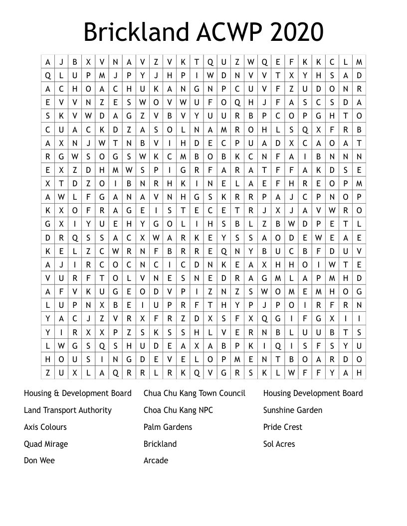 Brickland ACWP 2020 Word Search