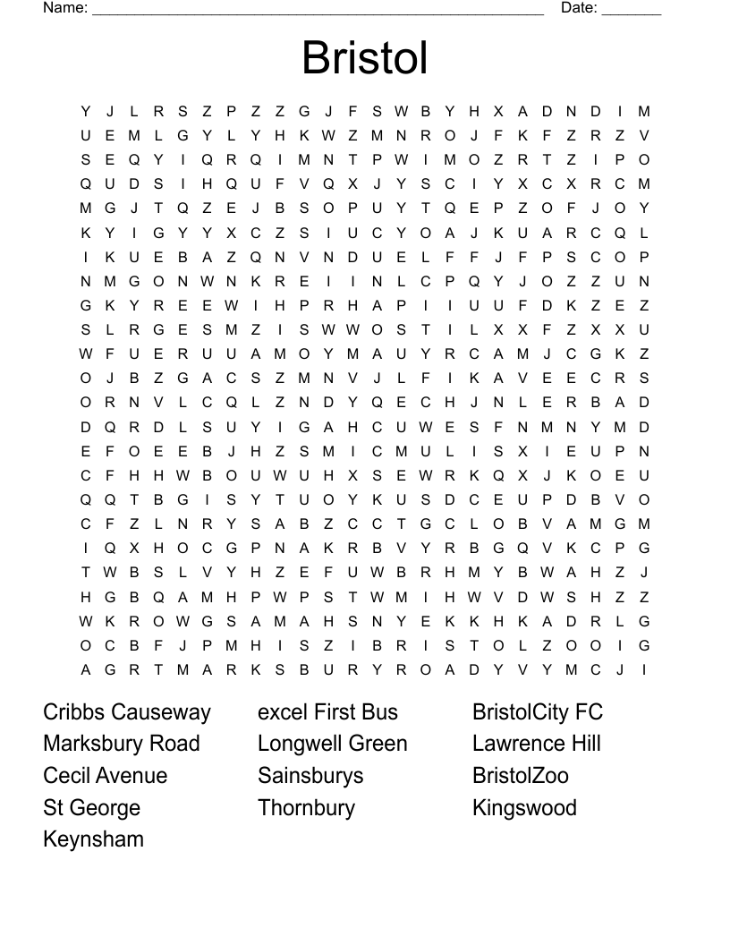 Bristol Word Search