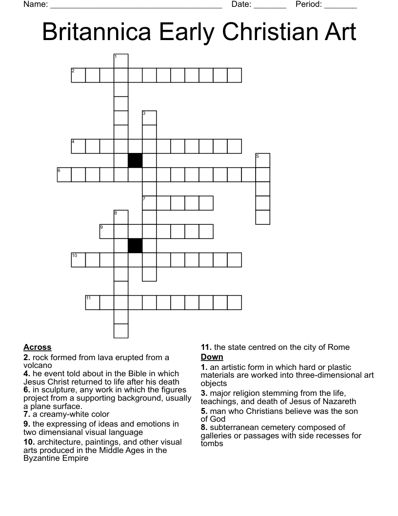Britannica Early Christian Art Crossword