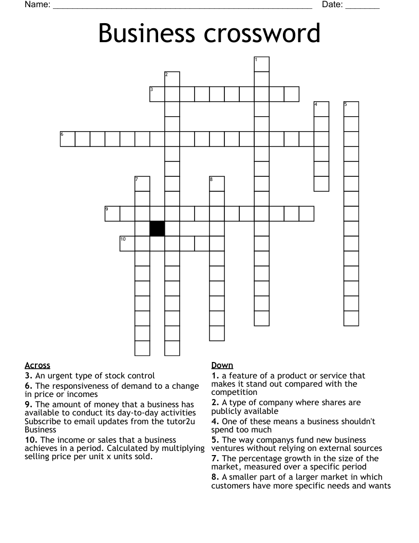 Business crossword