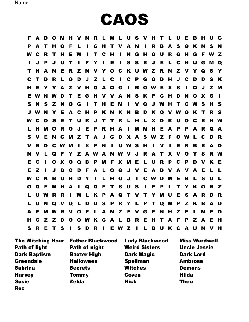 CAOS Word Search