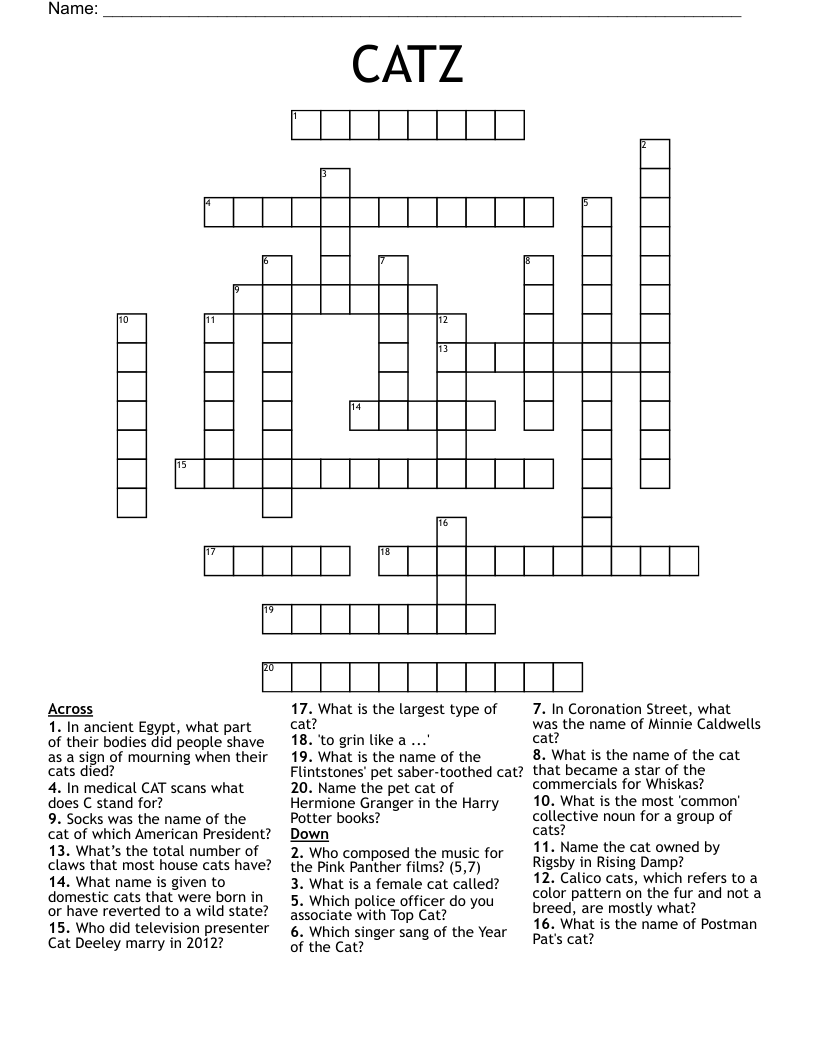 CATZ Crossword