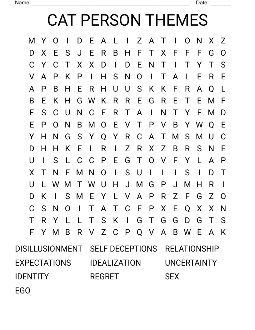 CAT PERSON THEMES Word Search