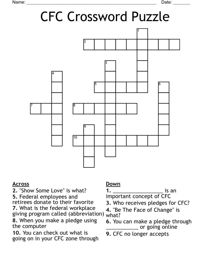 CFC Crossword Puzzle