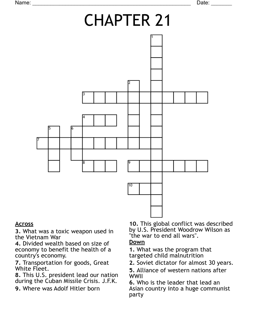 CHAPTER 21 Crossword WordMint