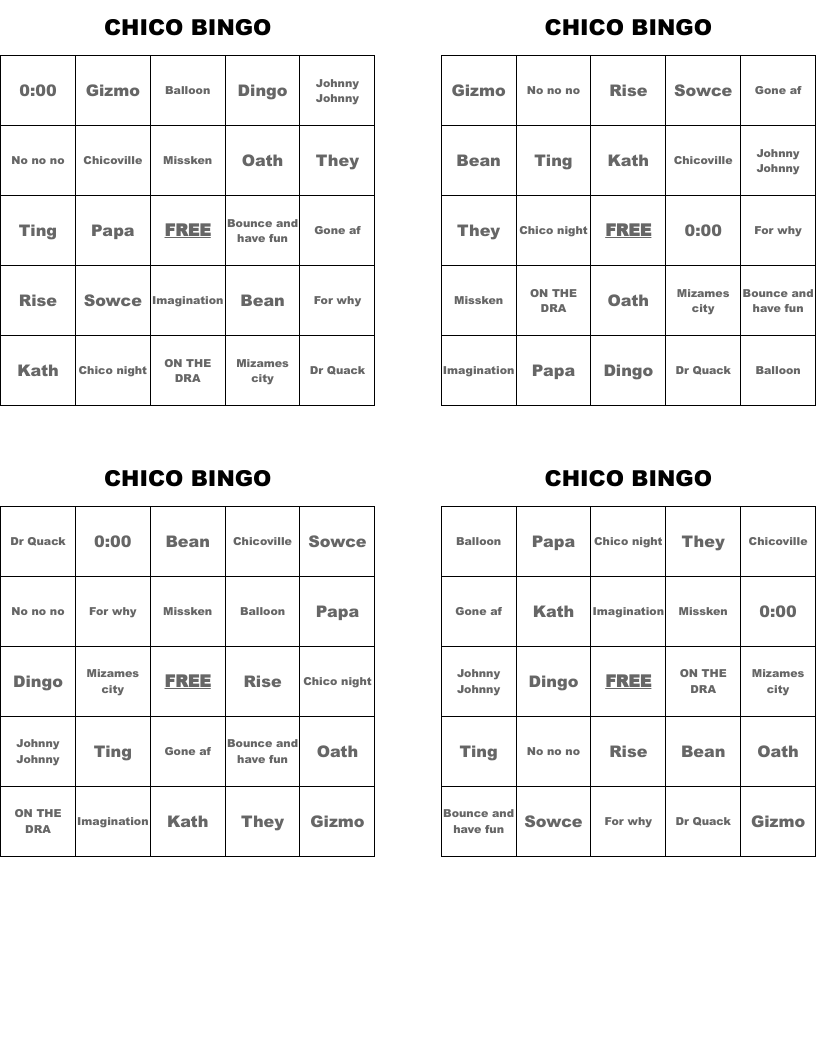 CHICO BINGO