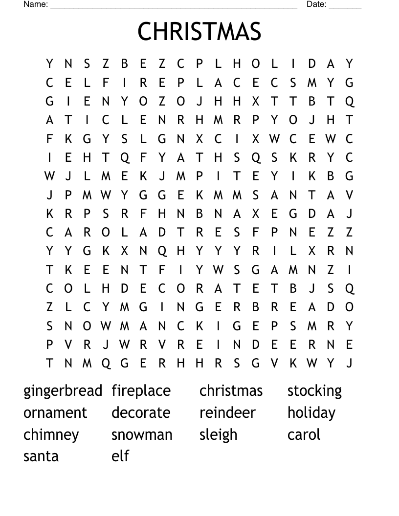 CHRISTMAS Word Search