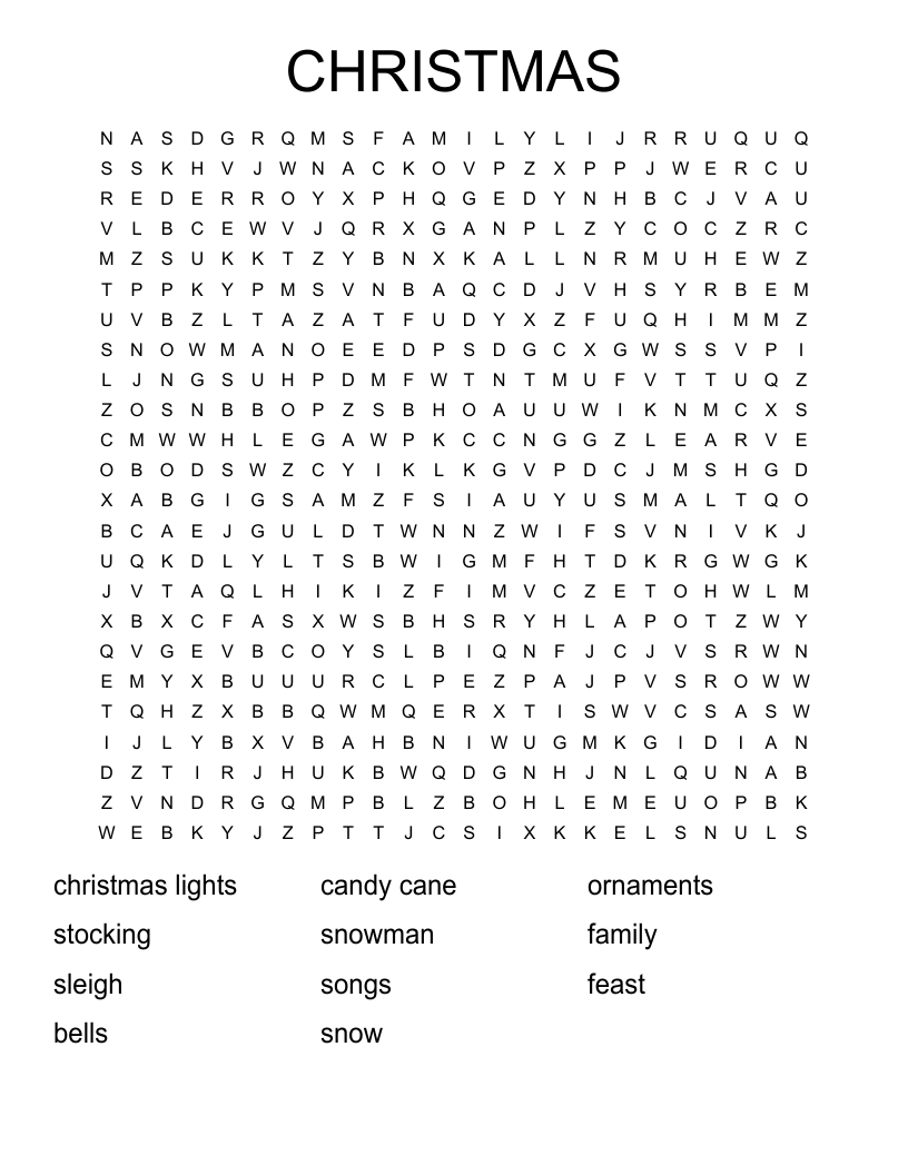 CHRISTMAS Word Search