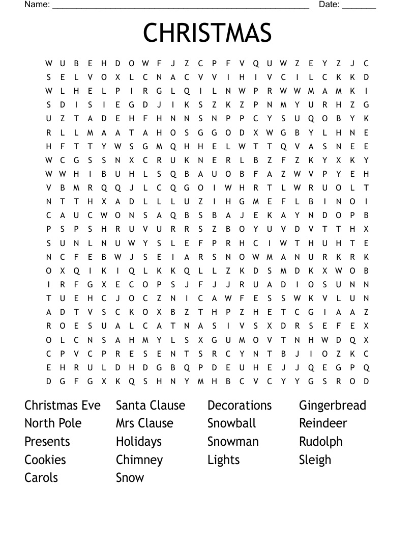 CHRISTMAS Word Search