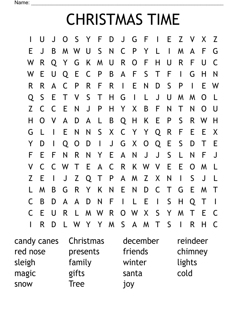 CHRISTMAS TIME Word Search