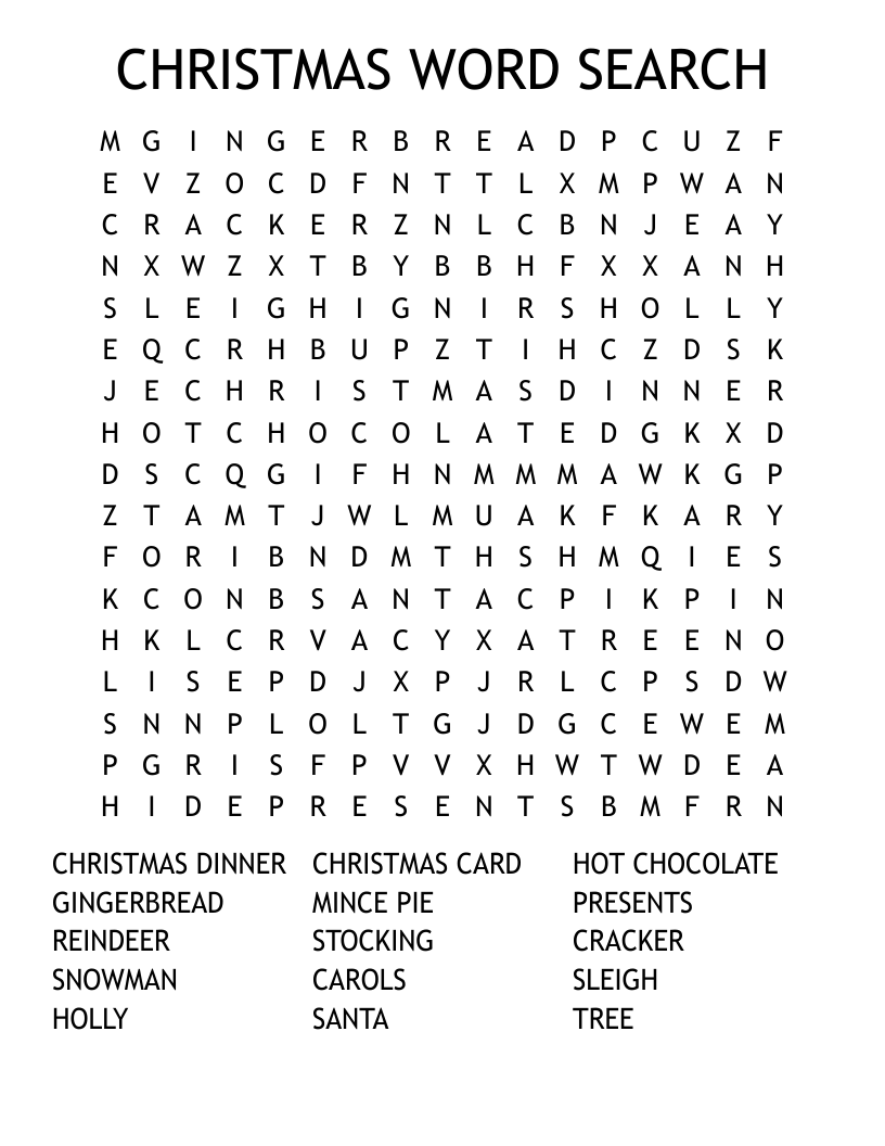 CHRISTMAS WORD SEARCH