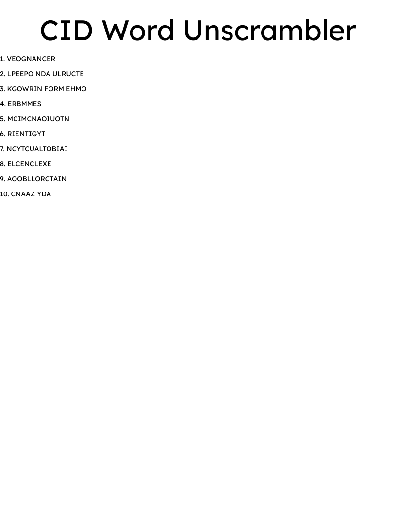 CID Word Unscrambler WordMint