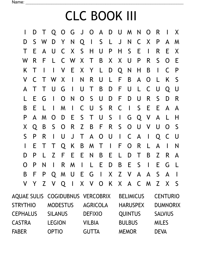 CLC BOOK III Word Search