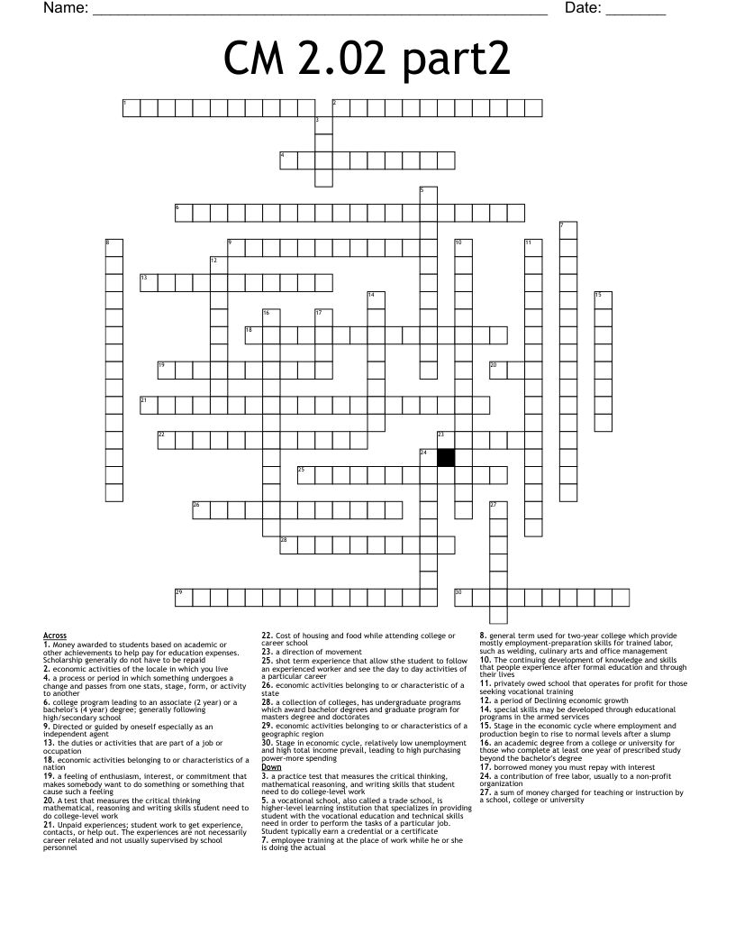 CM 2.02 part2 Crossword