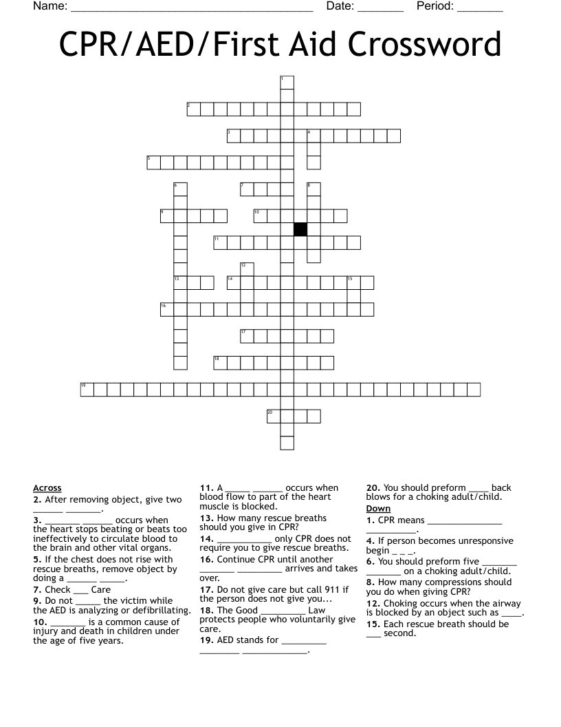 Cpr Aed And First Aid For Adults Worksheet Answers