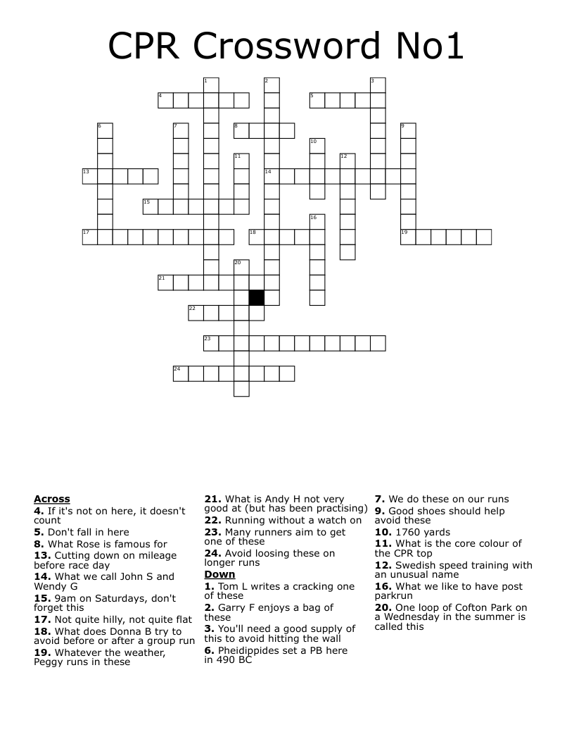 CPR Crossword No1 WordMint