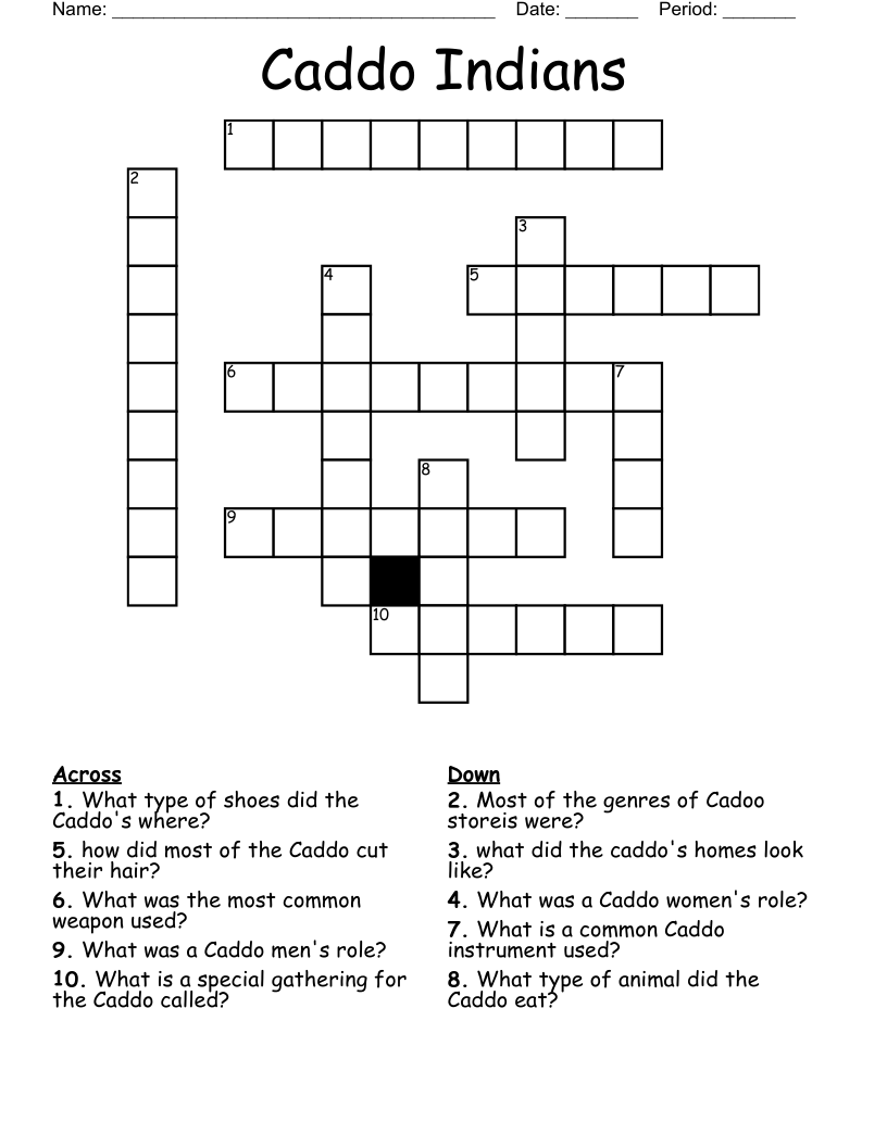 Caddo Indians Crossword