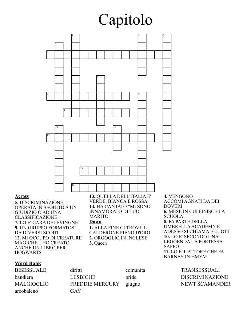 Capitolo Crossword