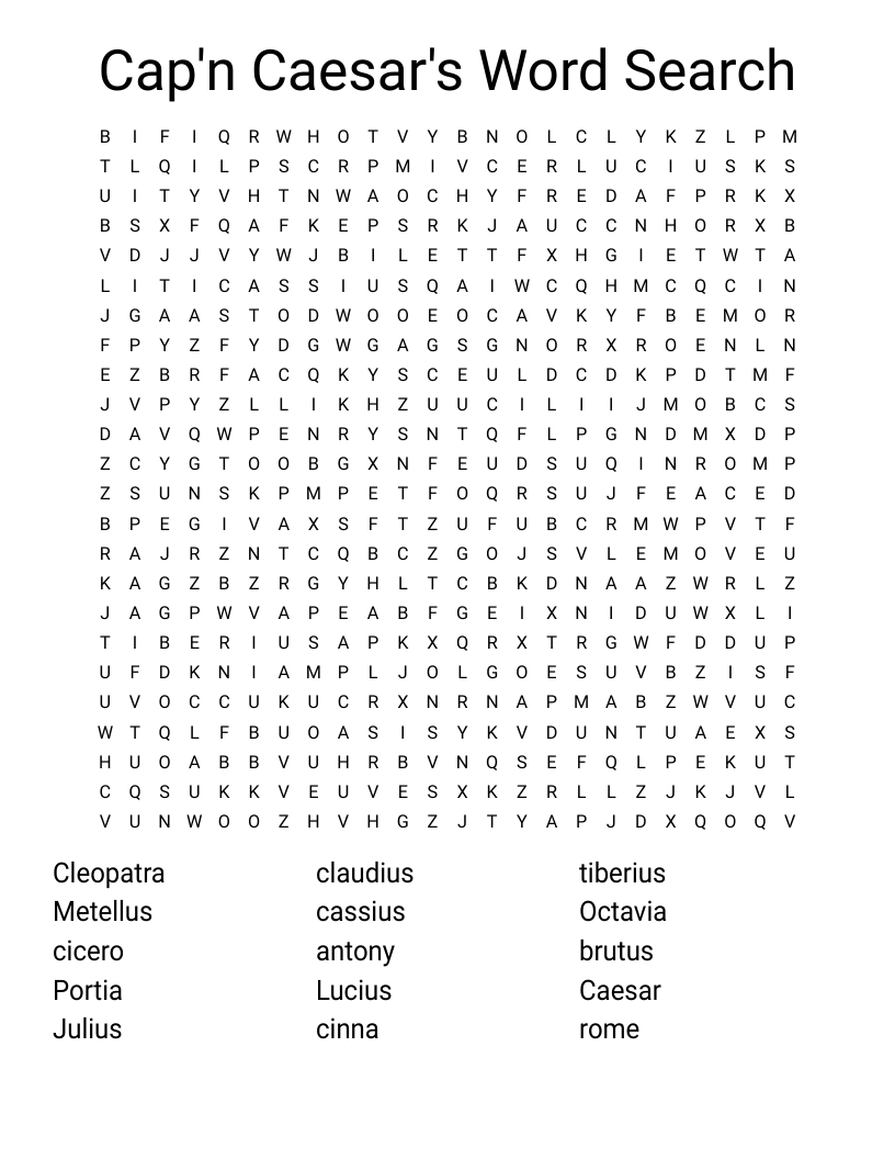 Cap'n Caesar's Word Search