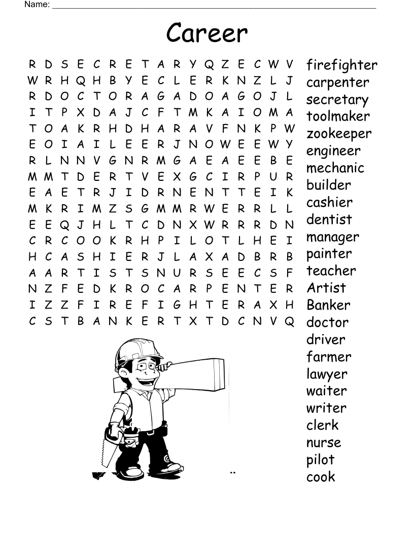 Jobs Word Search Puzzle Free Printable Career Wordsearch Wordmint 