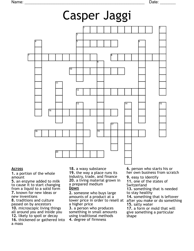 Casper Jaggi Crossword