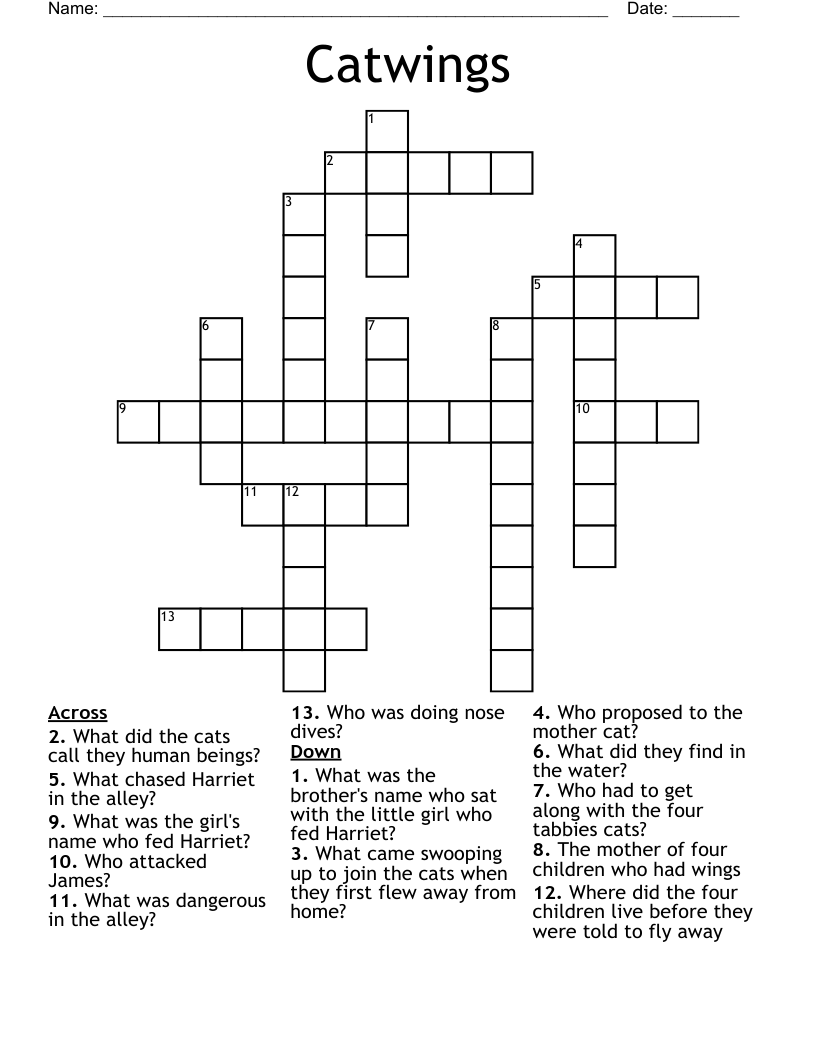 Catwings Crossword