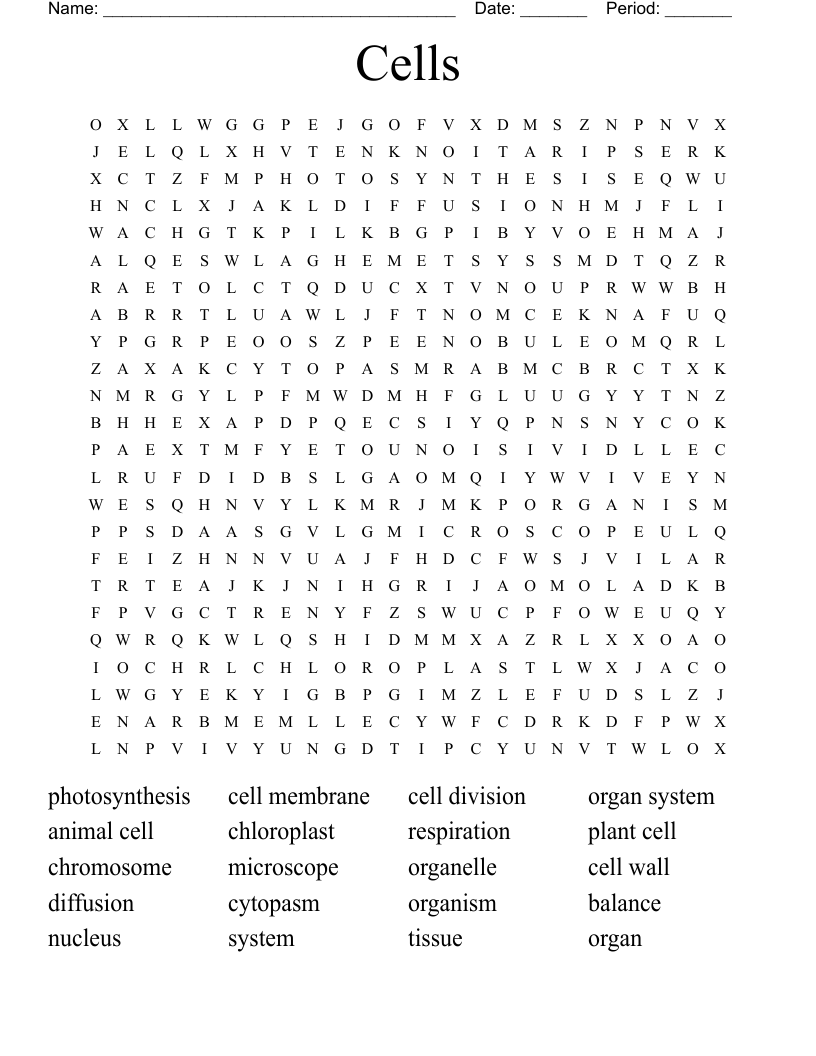 Cells Word Search