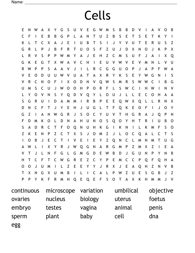 Cells Word Search