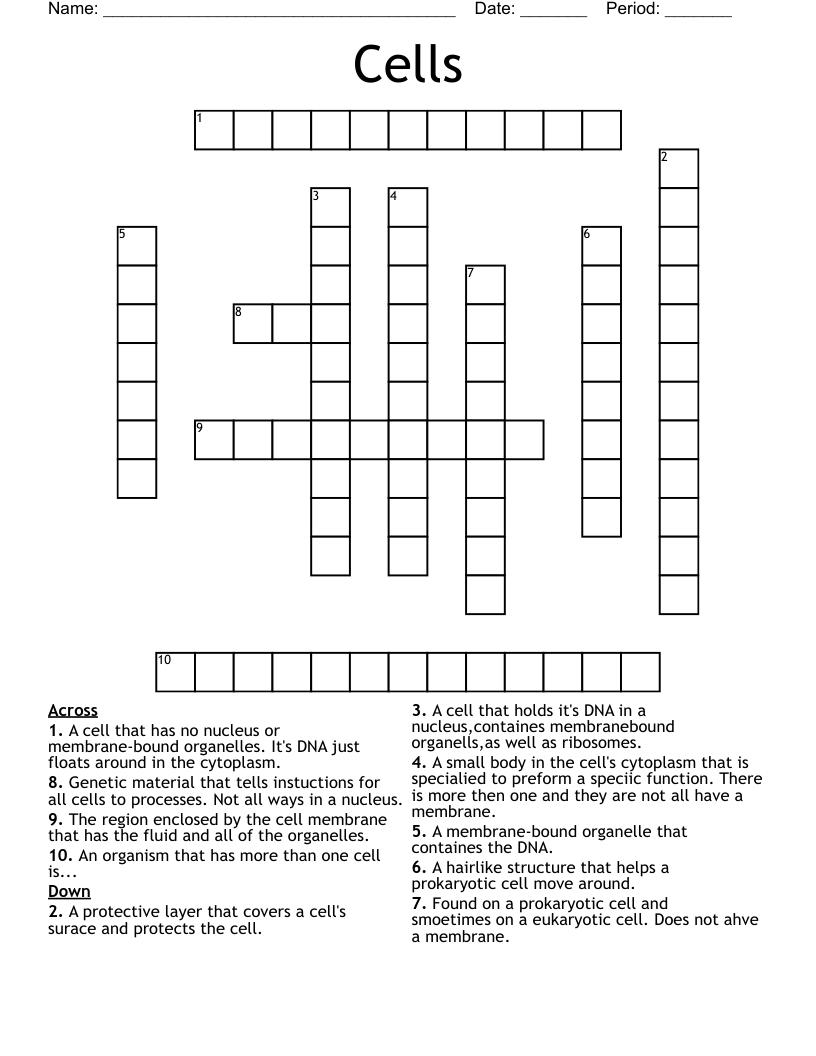 Cells Crossword