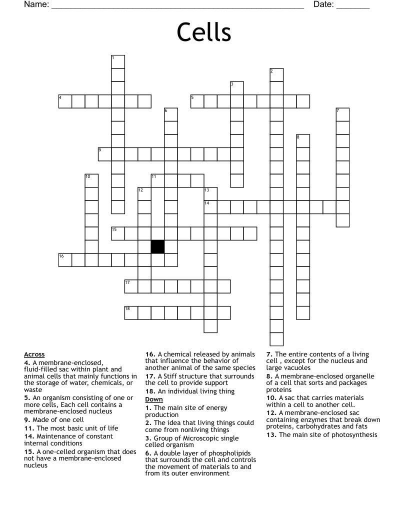 Cells Crossword