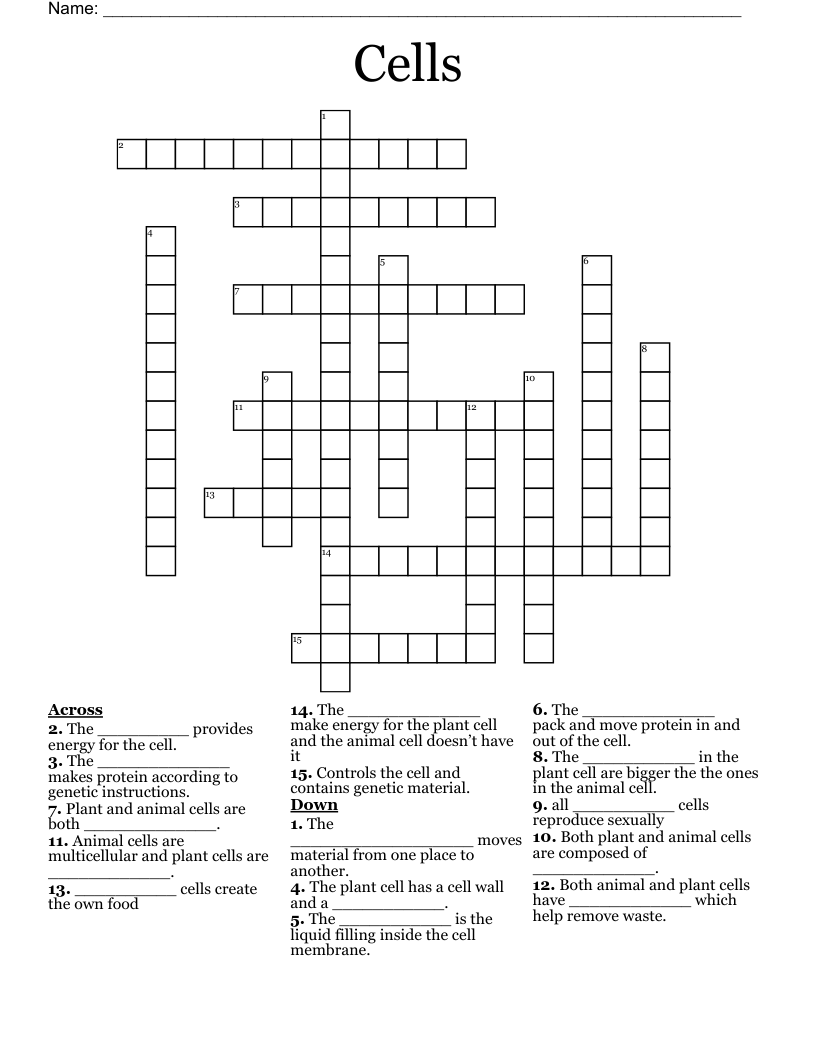 Cells Crossword