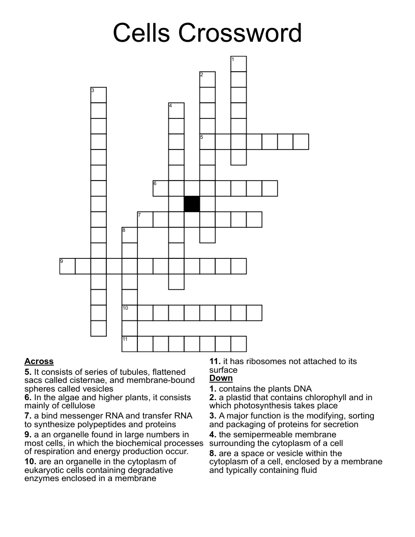 Cells Crossword