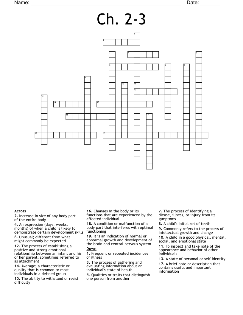 Ch. 2-3 Crossword