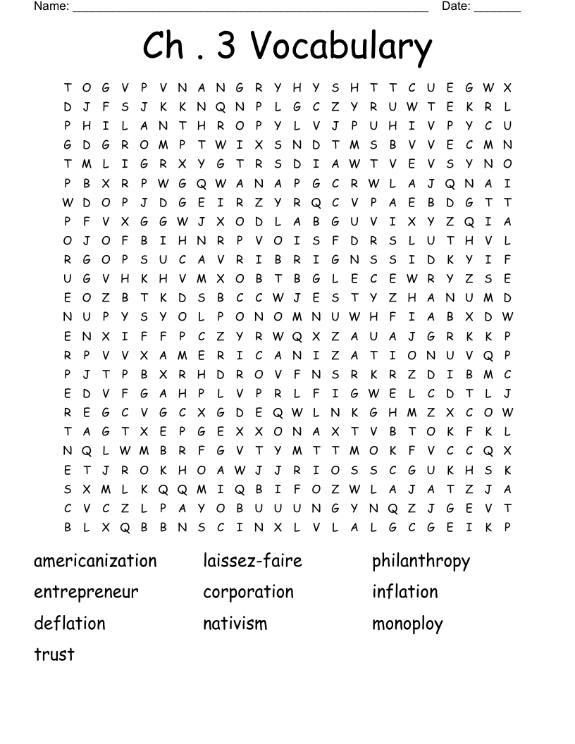 Ch 3 Vocabulary Word Search WordMint Ch 3 Vocabulary Word Search WordMint