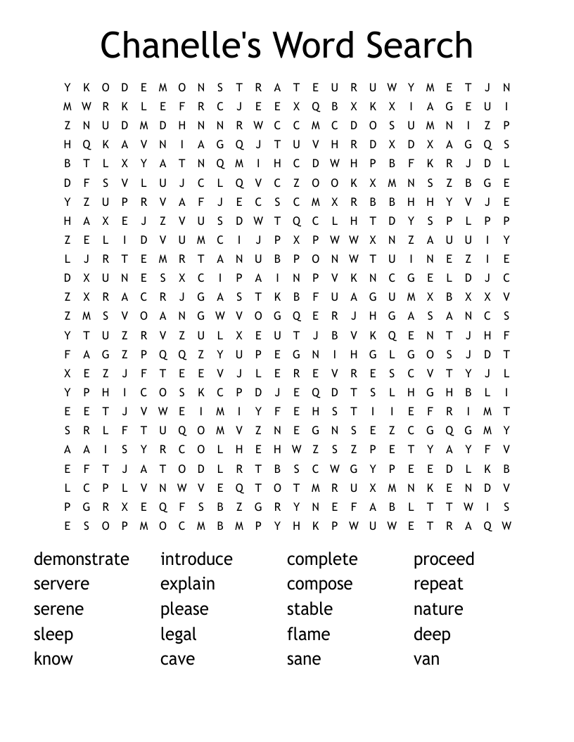Chanelle's Word Search