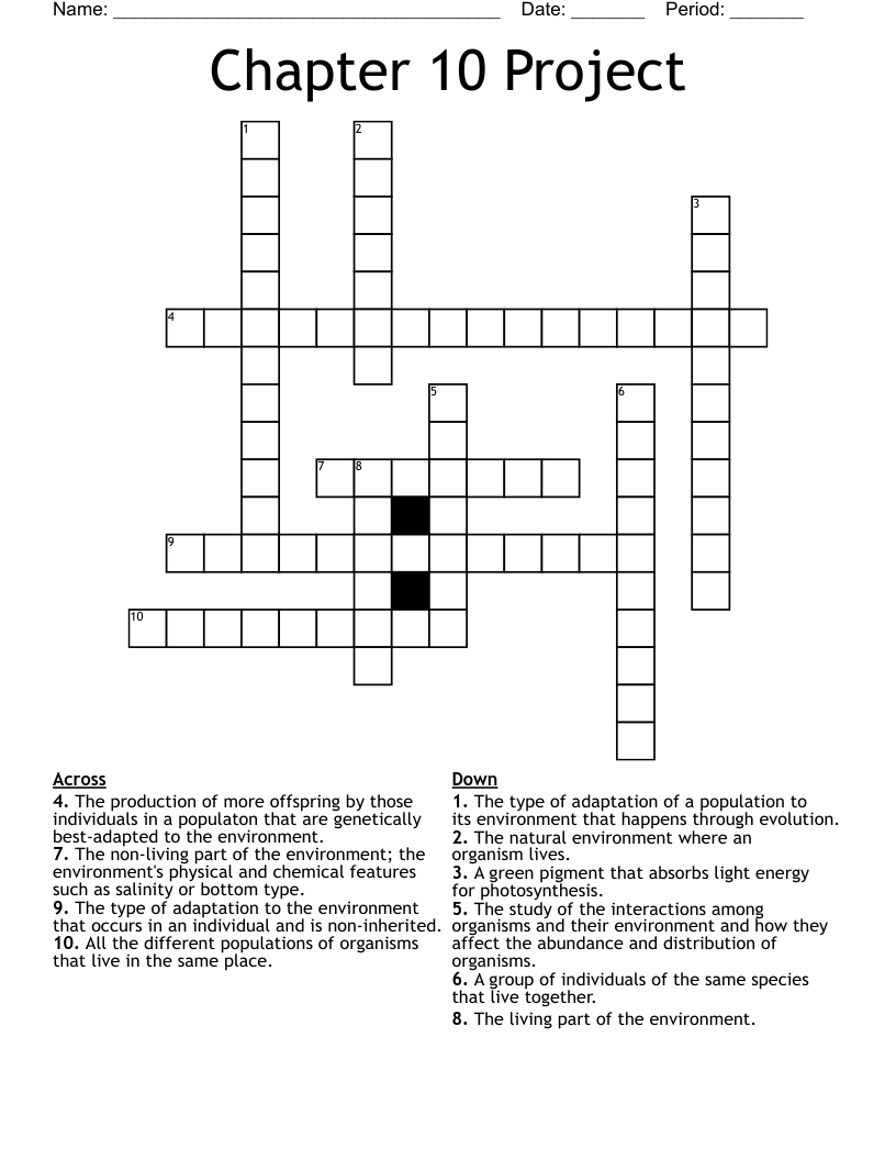 Chapter 10 Project Crossword