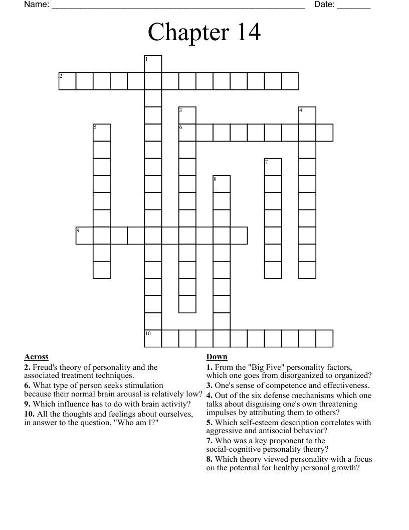 Chapter 14 Crossword WordMint
