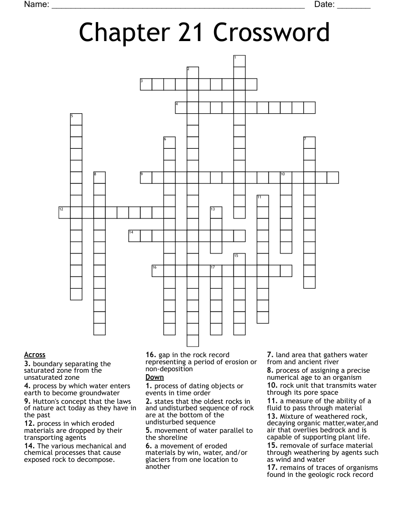 Chapter 21 Crossword WordMint