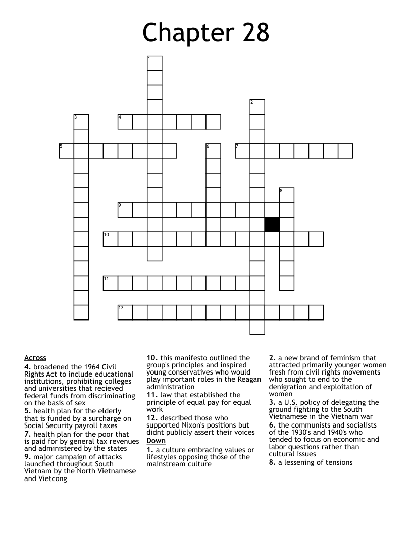 Chapter 28 Crossword
