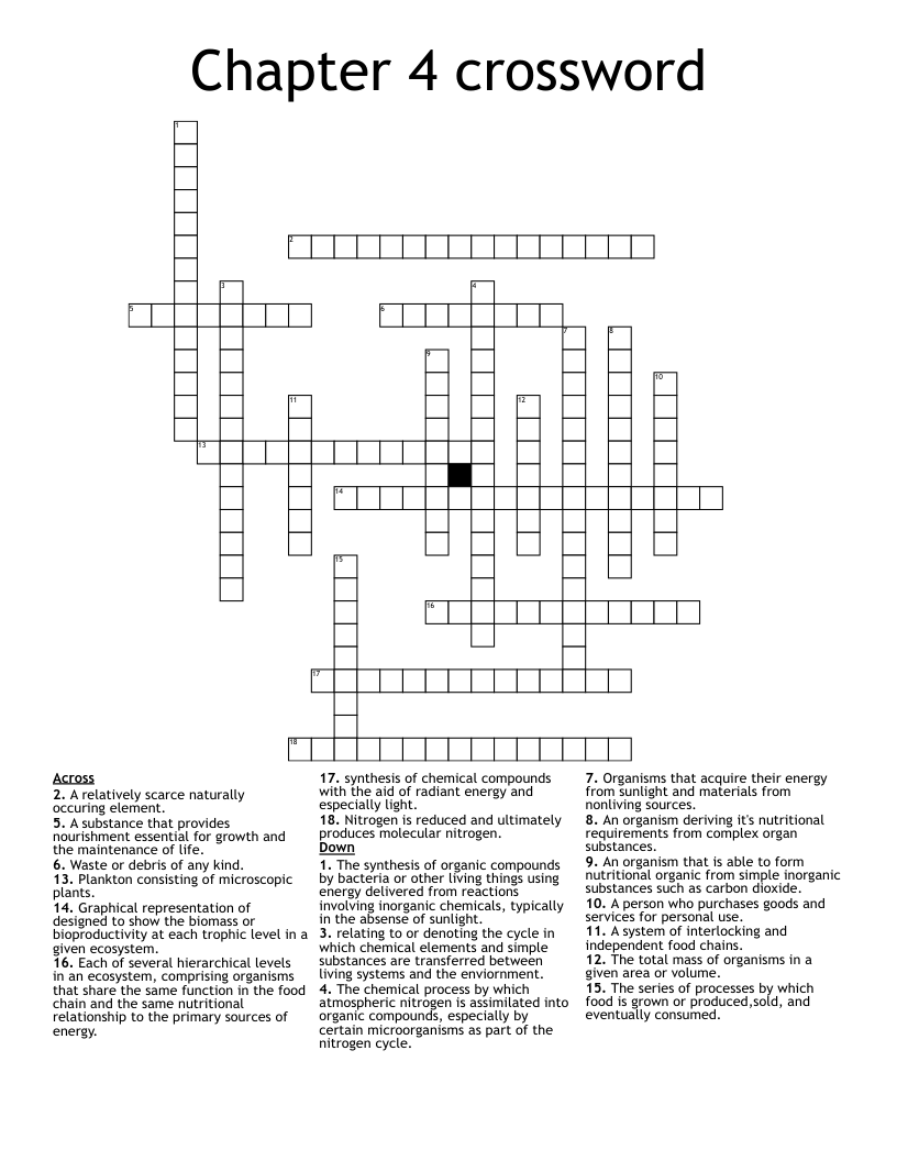 Chapter 4 crossword